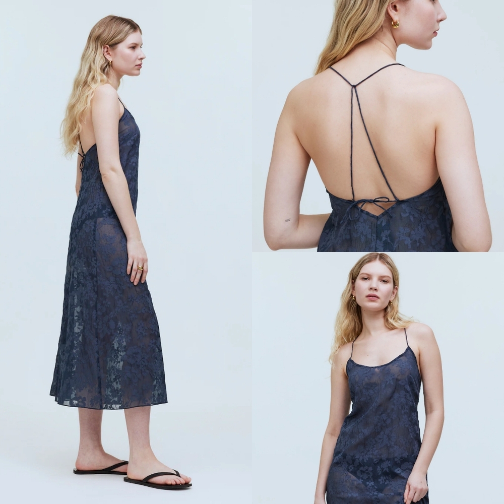 Madewell Floral Halter Cover-Up Sheer Midi Dress - Picture 2 of 9